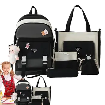 Училищен раница Kawaii, 5 теми, определени раници Kawaii, училищен раницата с чанта през рамо, чанта за моливи, поясная bag, мултифункционален юношеството