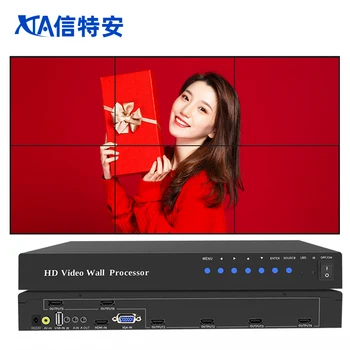 Процесор видеостены 2 × 3 3840* 2160 при 60 Hz, Стенен контролер телевизор, устройство за свързване на LCD телевизори, 1 входа, 6 изхода за HDMI