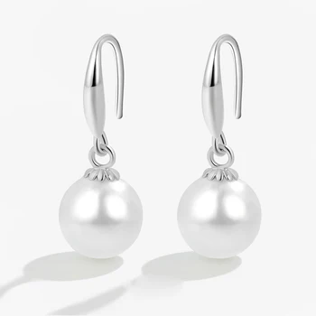 КОФСАК, красиви обеци с перли за жени, модни бижута, изработени от сребро 925 проба, прости елегантни обеци, Романтичен подарък за една дама