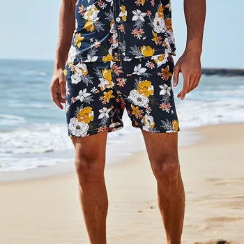 Мъжки шорти за плуване с вкара подплата, хавайски шорти, мъжки плажни шорти с принтом, бързо съхнещи мъжки бански костюми, плажни шорти, бански за мъже