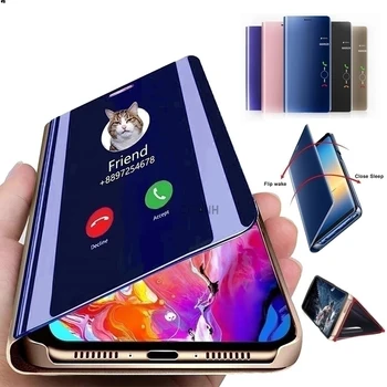 Умен огледален флип калъф за Samsung Galaxy S20 S21 S9 S10 S8 Plus S20 FE Note 20 Ultra Note 10 Плюс 8 9 S6 S7 Edge Калъф за вашия телефон