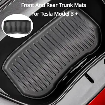 TPE Pad Предни Задни Подложка За Tesla, Модел 3 + Багажника Товарен Тава Подложка За Съхранение на Водоустойчив Защитен Мат Аксесоари За Постелки 2023-2024