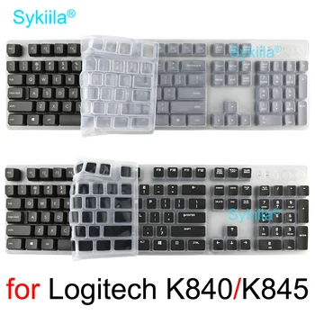 Калъф за клавиатура K840 за Logitech K840 K845 Mechanical за Logi, силиконов защитен калъф за кожата, прозрачна Черна Розова