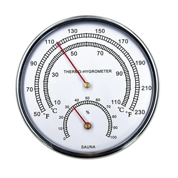 Термометър за сауна Термометър по Целзий с вътрешен циферблат Гигротермограф Инструмент за измерване на температурата на