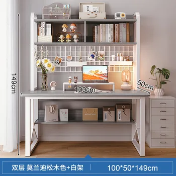 Официален Маса Aoliviya Bookshelf Вграден Настолен Компютър Часа За Обучение На Студенти Бюро За Домашна Спални За Момичета Скрин Integr