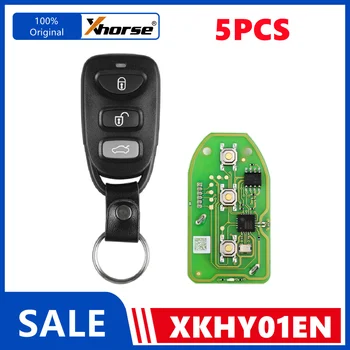 5ШТ Xhorse XKHY01EN Кабелен Отдалечен Ключ за Hyundai 4 Бутона Английска Версия работи с VVDI2 Mini Key Tool Max Pro