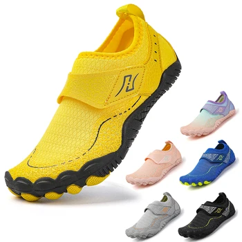 Детска градинска водна обувки на Бос, Воден чорап с пет пръста, Дишащи обувки за плуване, туризъм, плаж, улични маратонки за плуване Нагоре по веригата