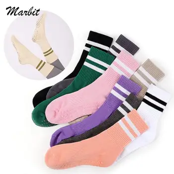 Професионални есенни и зимни дълги чорапи за йога на паралелни неравномерно барове, дамски чорапи с пет пръста, нескользящие чорапи на пода с отделно пръсти