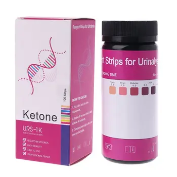 100 бр. тест-ленти за анализ на кетоновой киселина за определяне на нивото на кетоза в урината.