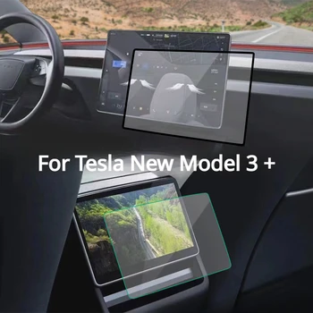 Закалено стъкло за Tesla Нов модел 3 + Централно управление на Навигационната Защитно фолио на задната редица Сензорен екран автоаксесоари модели 2024