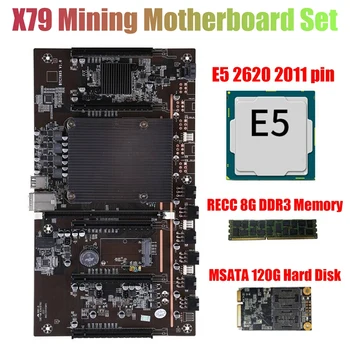 Дънна платка за майнинга X79 H61 БТК С процесора E5-2620 2011 CPU + RECC 8G Памет DDR3 + SSD 120G С Поддръжка на видео карта 3060 3080