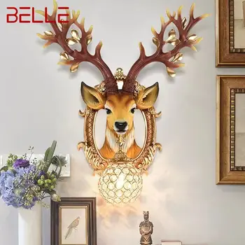 Стенен лампа BELLE Modern Deer, led Креативен интериор, халба бира е от смола, за дома, всекидневна, коридор, на фона на декор.