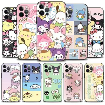 Калъф За Телефон Apple iPhone 11 14 13 12 Pro Max 13 12 Mini XS Max XR X 7 8 Плюс Калъф Rainbow Hello Kitty Family Kuromi Shell