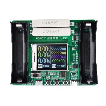 Тестер капацитет литиева батерия с LCD дисплей 5V 18650, модул за детектор с функция за зареждане-разреждане, port Type-C