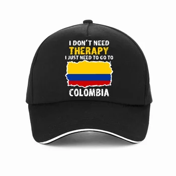 Забавна Шапка с Флага на Колумбия с Графичен Принтом Памучен Регулируема бейзболна шапка Лятна Стил на мъже, жени Голф възстановяване на предишното положение Шапки