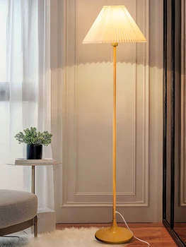 Обикновен дървен под лампа с удължен разтегателен линия, японски Сметана стил, декоративна лампа за дневна, Нощна лампа за спални