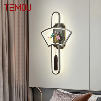 TEMOU Месинг, с монтиран на стената Лампа LED Персонални И Креативен Стенен Лампа Луксозно Вътрешна Домашна Украса Спални Нощно Шкафче За Хола Кор