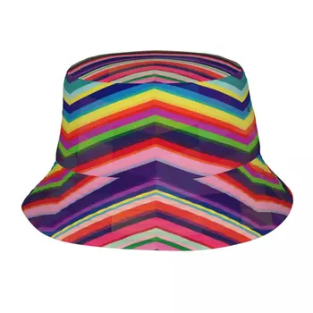Ретро Розова Зигзагообразная шапка-кофа на заден план, Летни шапки, Рибарска шапка, Сгъваеми Женски Мъжки слънчеви шапки-очила