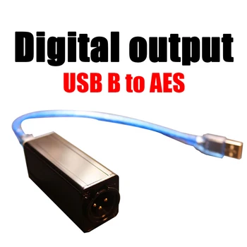Дигитален интерфейс USB на USB B до AES цифров изход 16bit 32Bit / 44.1 K-48kHz Вграден аудиомикшер подкрепа win10 Mac/Linux Android