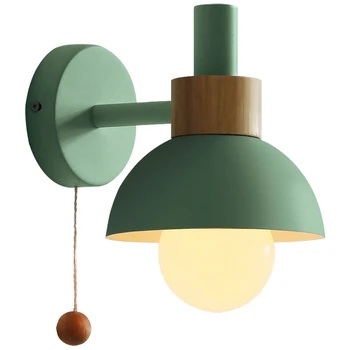 Лампа за преминаване на верандата в хола, Скандинавски минимализъм, съвременната нощна лампа за спални, монтиран на стената лампа Macaron