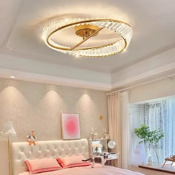 2024 Луксозни плафониери Модерна спалня Кристални полилеи led Таван осветление в хола и Гланц лампи за вътрешно осветление
