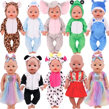 43-сантиметър дрехи за новородени, за 18-инчовата американската кукла, плюшено костюм на слон във формата на животното, пола с пайети, нашето поколение