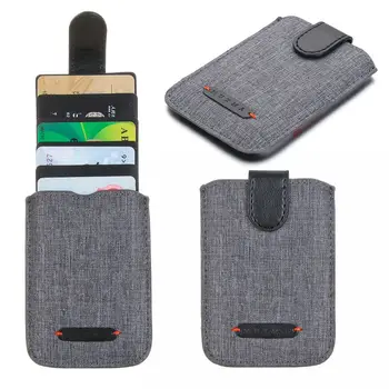Универсална RFID заключване, Притежател на кредитна карта с 5 пръчки, джоб за портфейл за мобилен телефон, изкуствена кожа, лигав Държач за карти