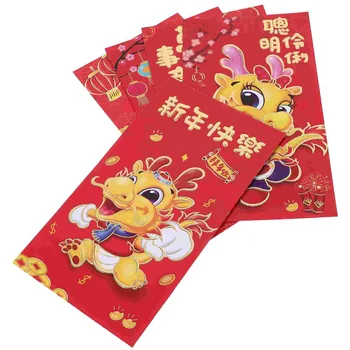 Червени пликове в китайски стил Хунбао, коледни парични пакети, чанти за пари, джобове в червени пликове (смесен стил)