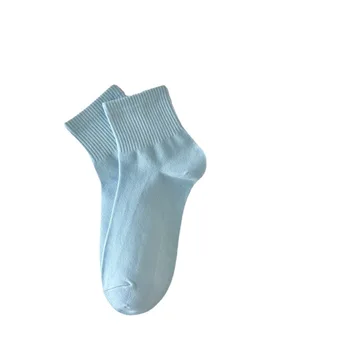 Чорапи есенна купчина от чорапи, чист памук тънки чист цвят, дълги чорапи, черно-бели пролетно-есенни женски