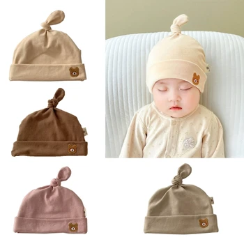 Больничная шапчица за новородено, Капачка за преждевременно родени момчета и момичета, Памучен шапка с Мечи уши, детска шапчица